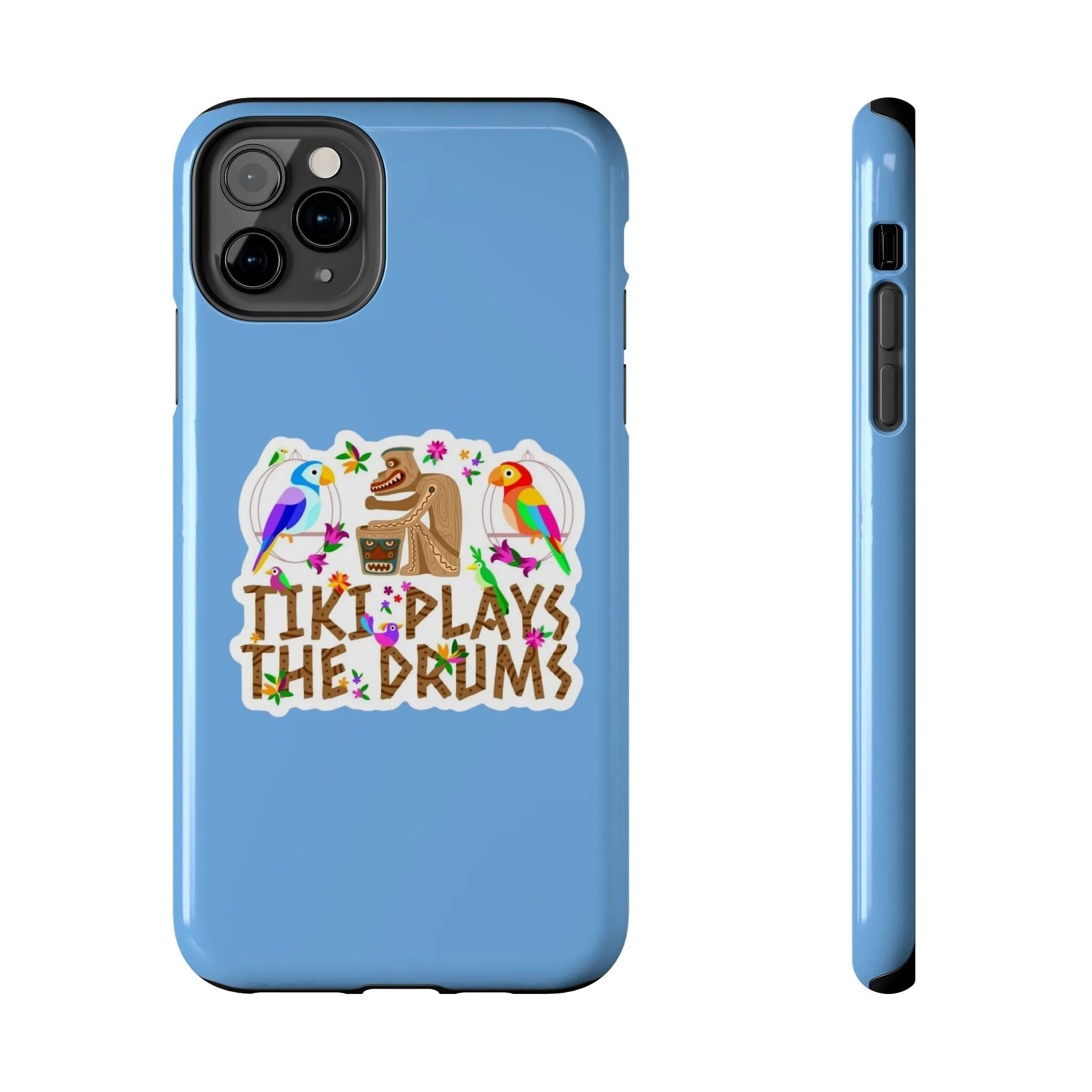 Tiki Plays The Drums Tough Cell Phone Cases