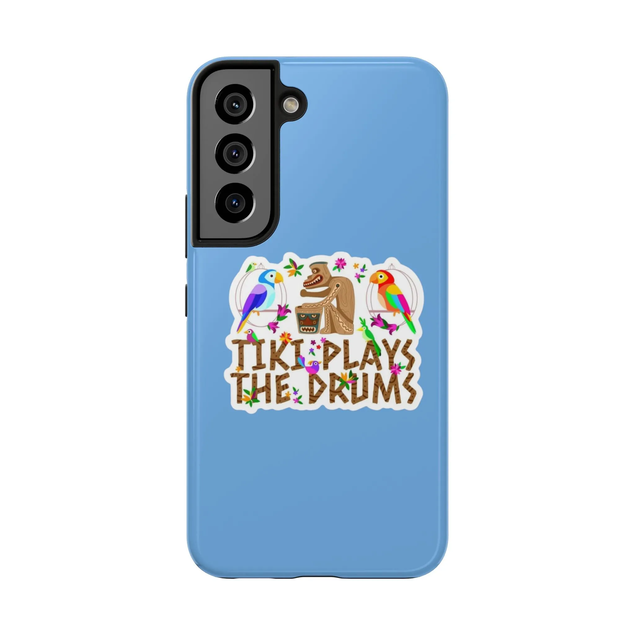 Tiki Plays The Drums Tough Cell Phone Cases