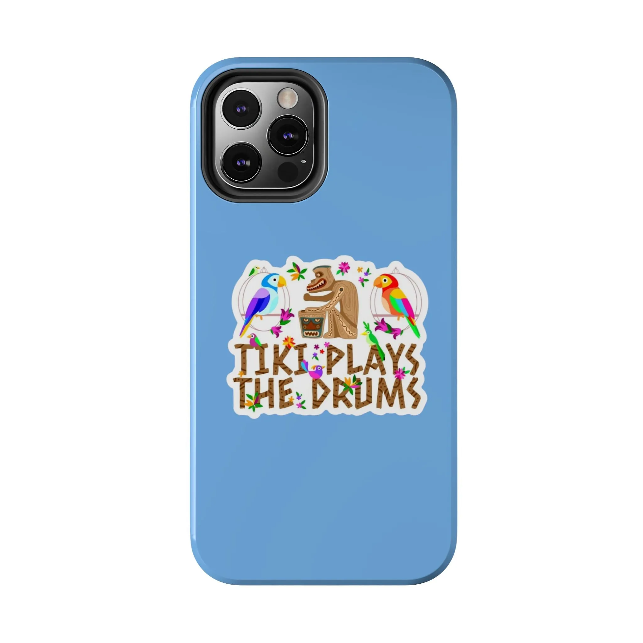 Tiki Plays The Drums Tough Cell Phone Cases