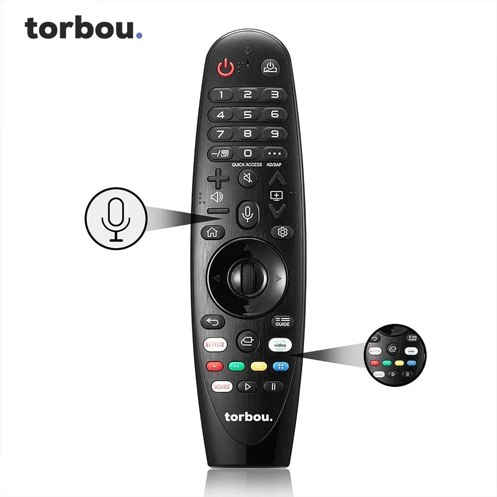 Torbou Magic Remote Control with Voice and Pointer Function Universal Torbou and LG Remote for LG UHD OLED QNED NanoCell 4K 8K Models Netflix and Prime Video Hot Keys,Google/Alexa