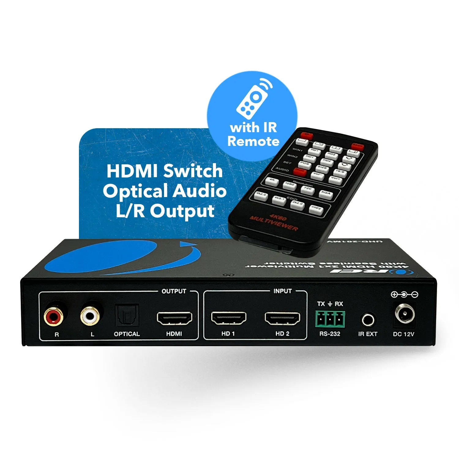 Ultra HD 4K Multi-Viewer 2x1 HDMI Seamless Video Switch (UHD-201MV)