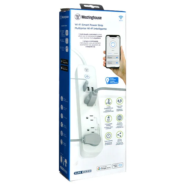 Westinghouse 4 Outlet Smart Strip With USB (5 Ft)