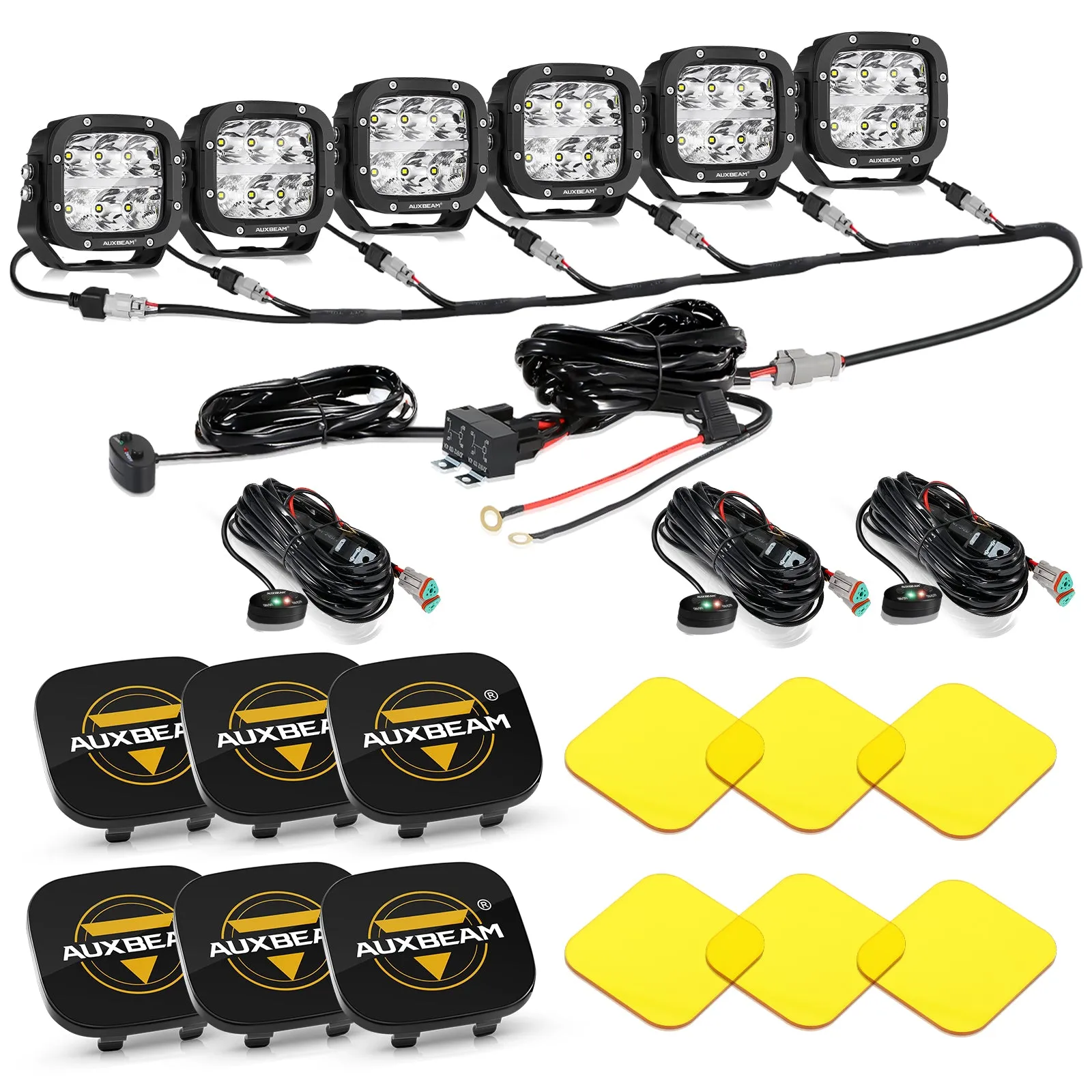 XP-ULTRA Series 5 Inch 132W 15600LM White/Amber LED Pods Driving Light with Amber DRL