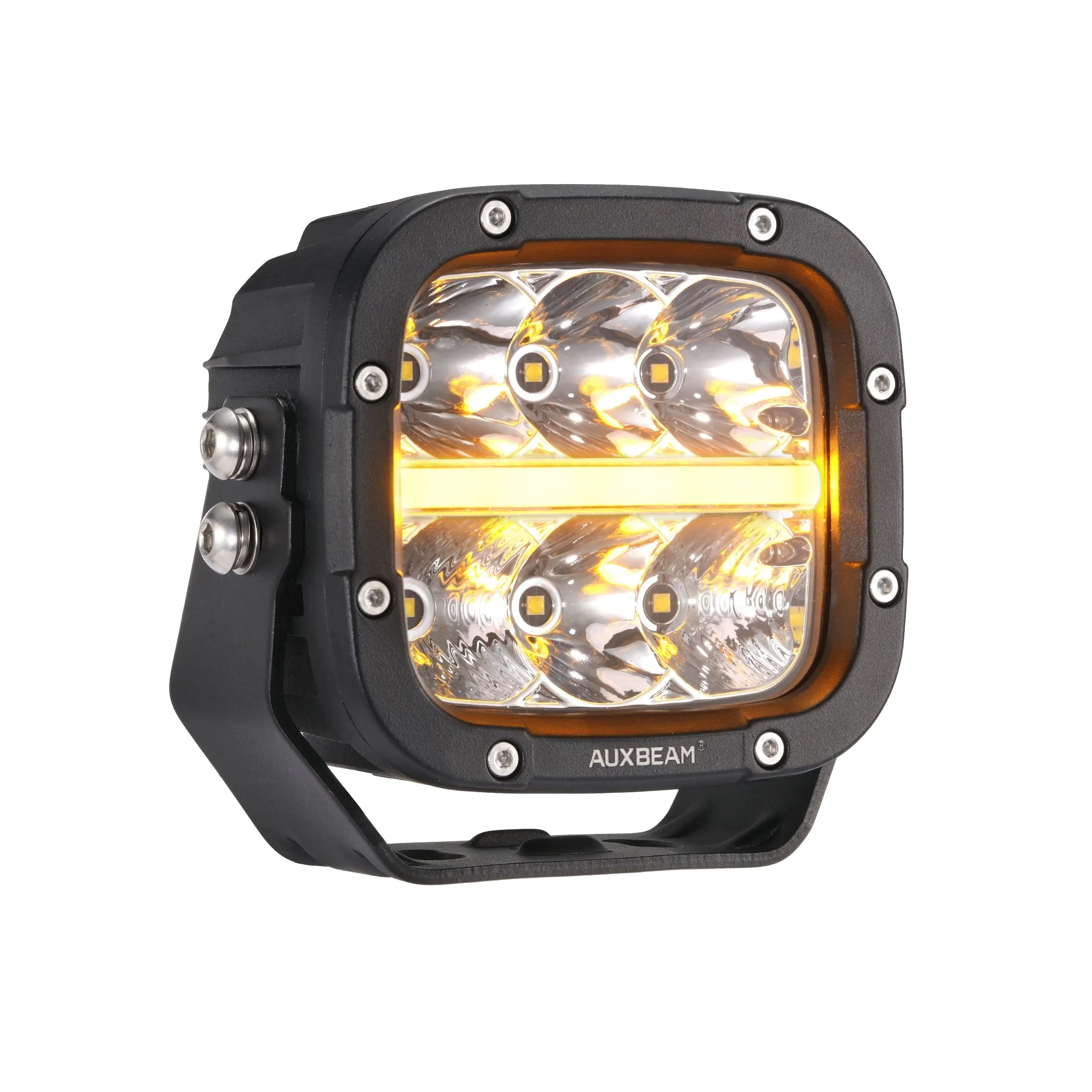 XP-ULTRA Series 5 Inch 132W 15600LM White/Amber LED Pods Driving Light with Amber DRL